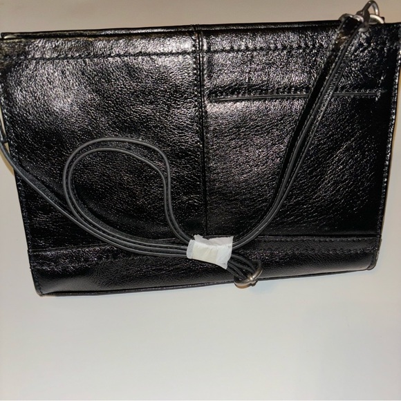 THE SAK Iris Leather Three-Way-Wear Crossbody Clutch Black Bag Small NWOT - Picture 2 of 12
